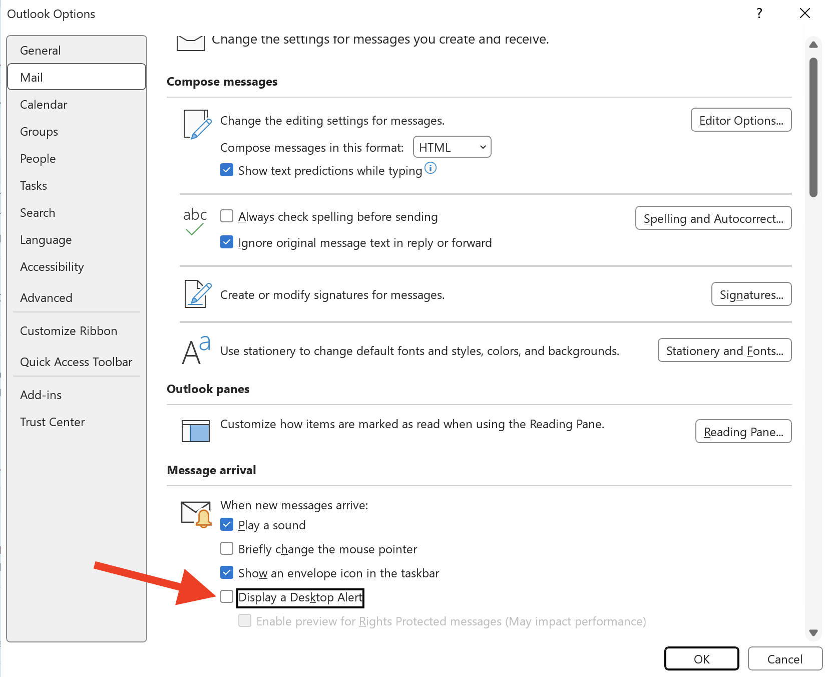 Outlook Notifications